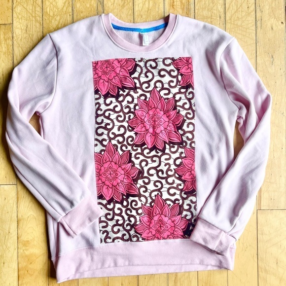 MY Sweaters - Vibrant Pink Floral Sweatshirt by MY, Size XXL